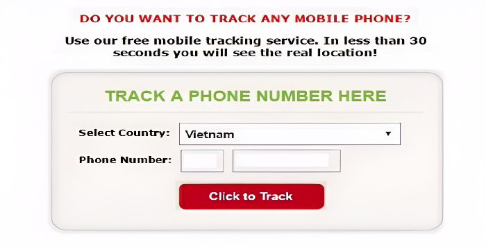 Bước 3: Sử dụng công cụ "Track a Phone Number" để xác định vị trí số điện thoại trên bản đồ