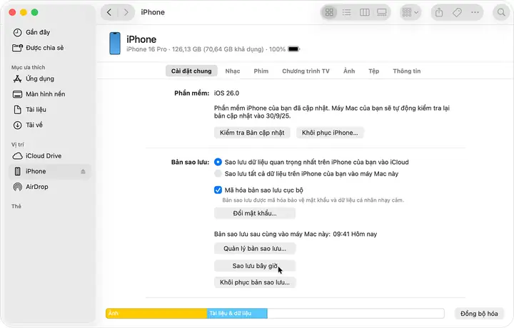 Cách Sao Lưu Iphone Vào Máy Tính Bằng Itunes Và Finder Đơn Giản
