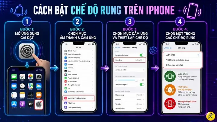 Hướng Dẫn Cách Cài Đặt, Thay Đổi Chế Độ Rung Trên Iphone Chi Tiết Nhất